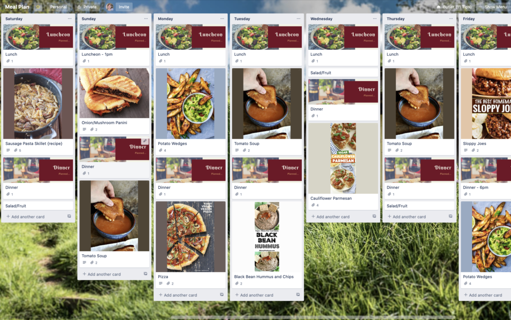 Trello for Menus